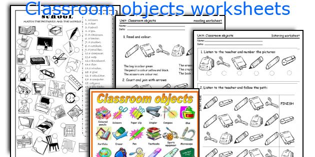 Classroom Objects Worksheets