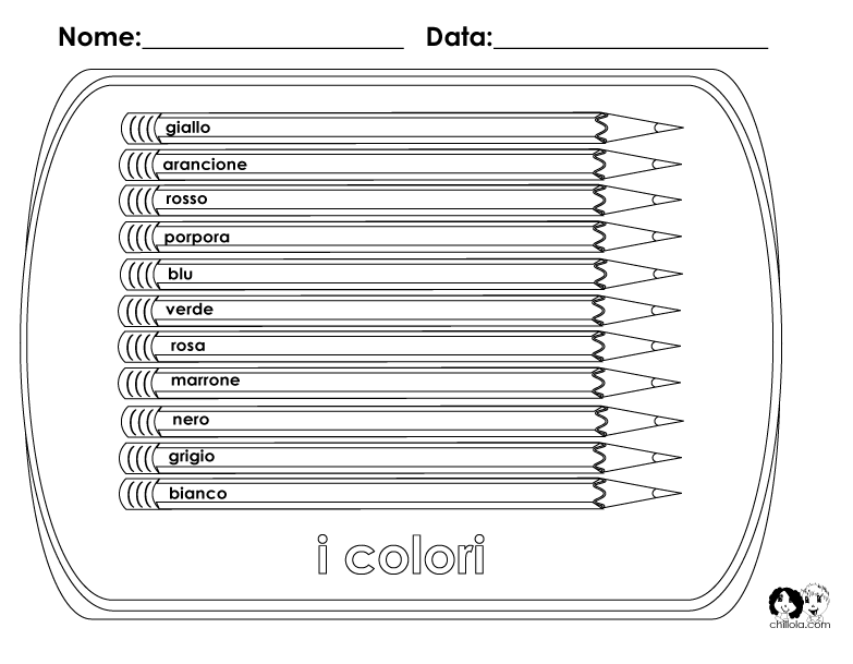 Worksheets Italian