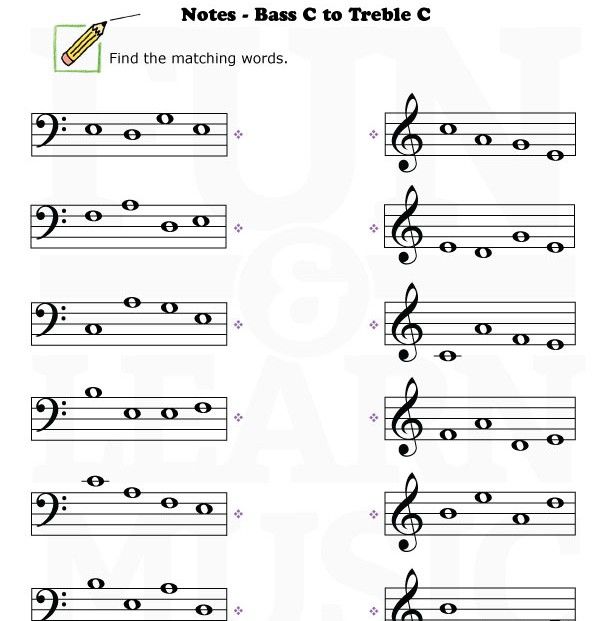 Bass Clef Worksheets