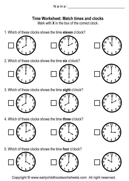 Clock Worksheets
