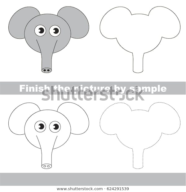 Drawing Worksheet Preschool Kids Easy Gaming Stock Vector (royalty