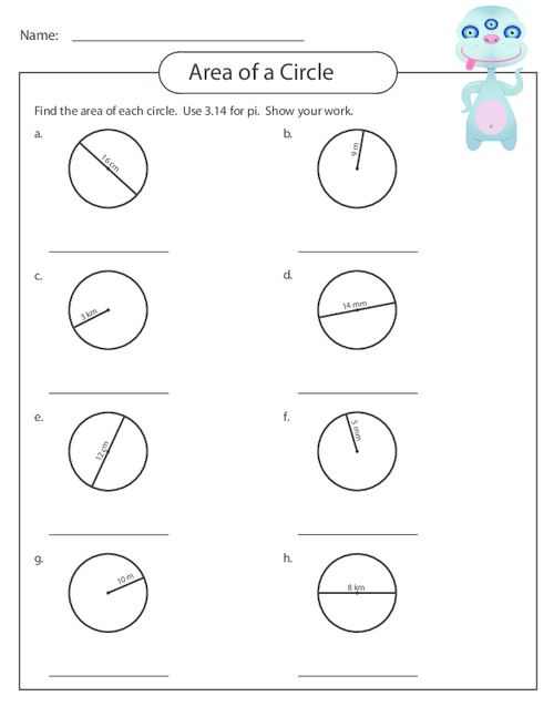 Area Of A Circle Worksheet 2