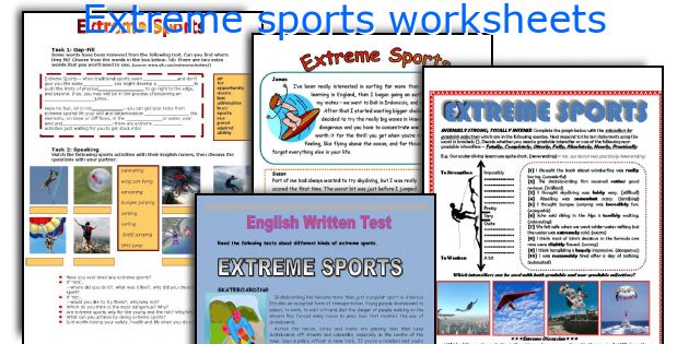 Extreme Sports Worksheets