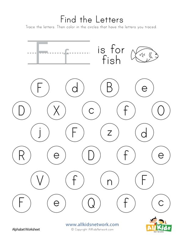 Find The Letter F Worksheet