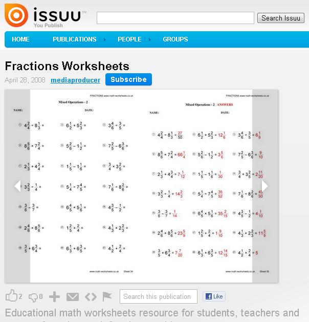 Fractions Worksheets