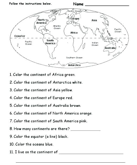 6th Grade Geography Worksheets