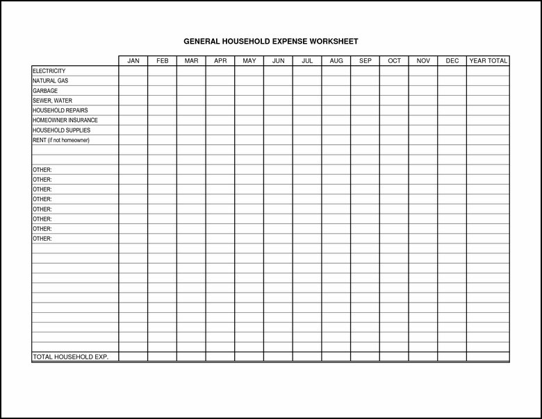 Printable Accounting Worksheets