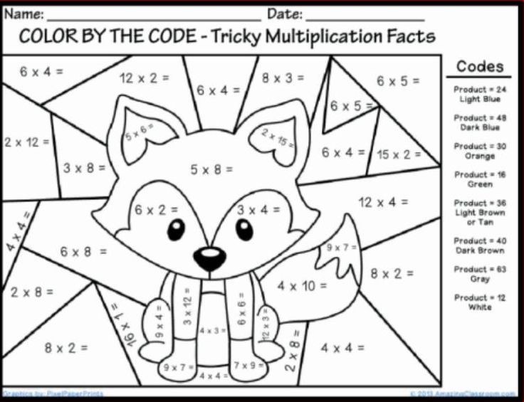 Fun Coloring Math Worksheets For 4th Grade