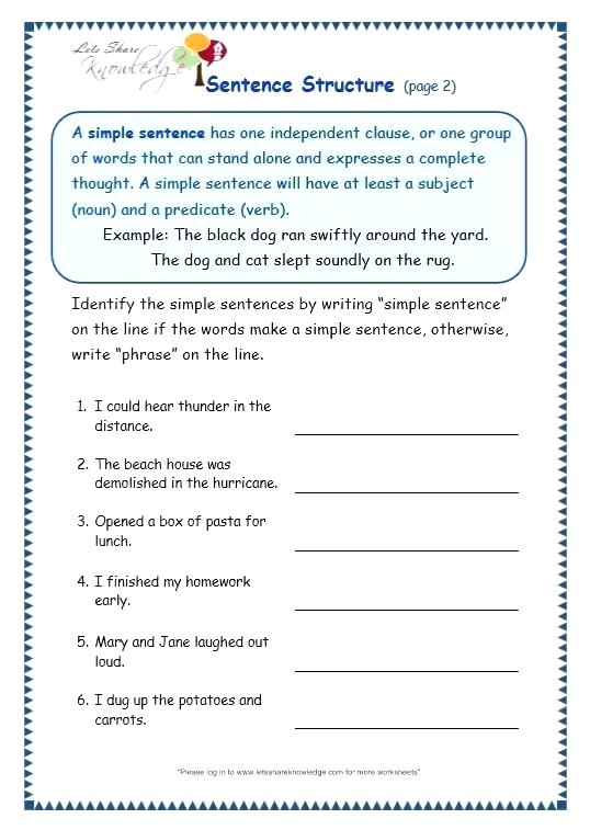 Thumbnail Of Authors Worksheet 3 Writing Complete Sentences