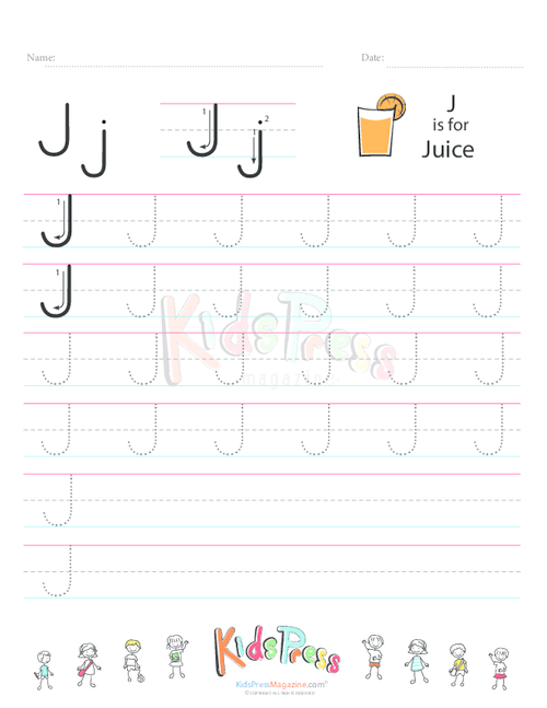 Handwriting Worksheet Letter J