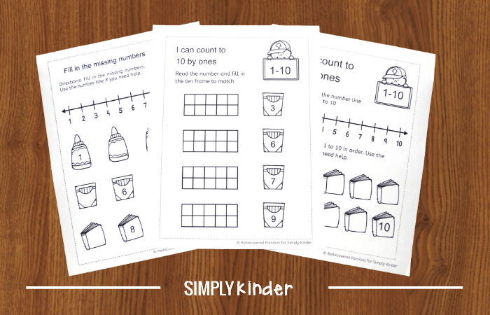 Free Back To School Counting Worksheets For Kindergarten