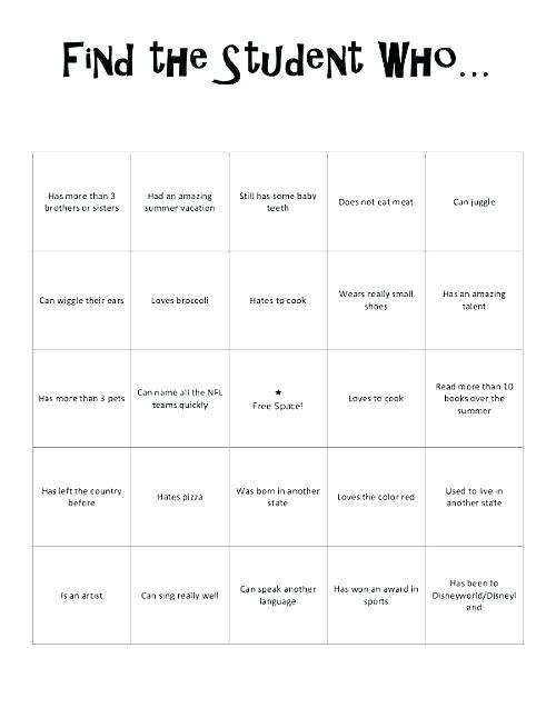 Middle School Icebreakers Worksheets Get To Know You Worksheets