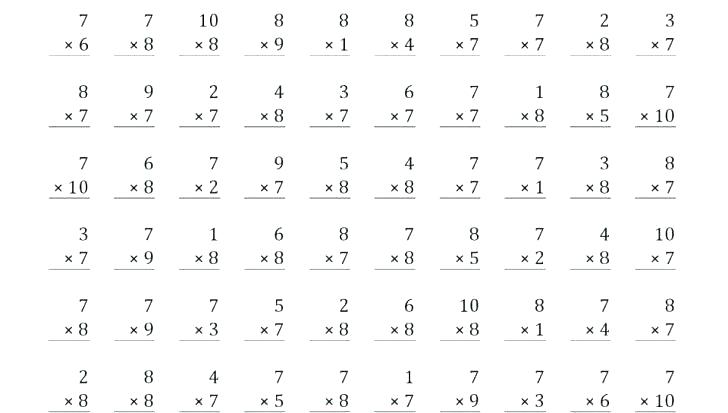 Multiplication Tables Worksheets And Times Multiplying Fractions 6