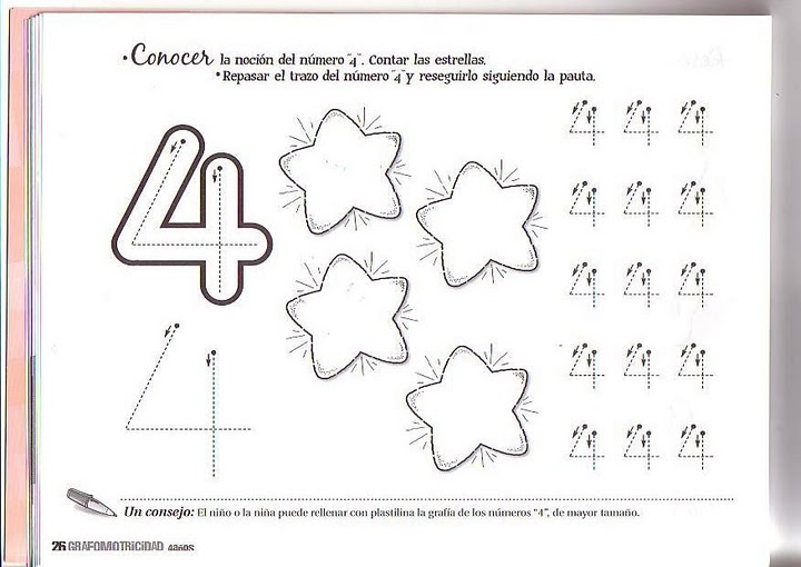 Number Four 4 Coloring And Tracing Worksheets (26)
