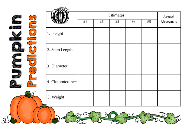 Pumpkin Predictions Measurement Fun!