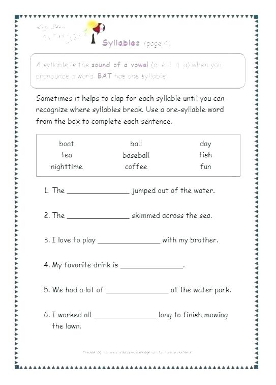 Stressed And Unstressed Syllables Worksheets â Openlayers Co