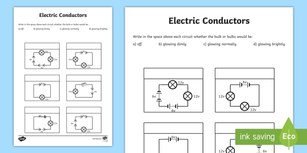 Electric Conductors Worksheets