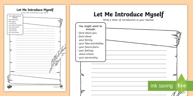 Let Me Introduce Myself Worksheet   Worksheet