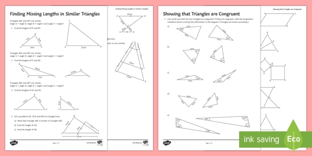 Similarity And Congruence Worksheet   Worksheets