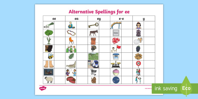 Alternative Spellings Ee, Ey And E