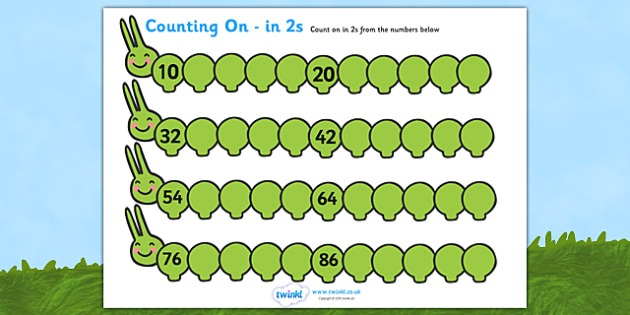 Counting On In 2s Caterpillar Worksheet   Worksheet (10