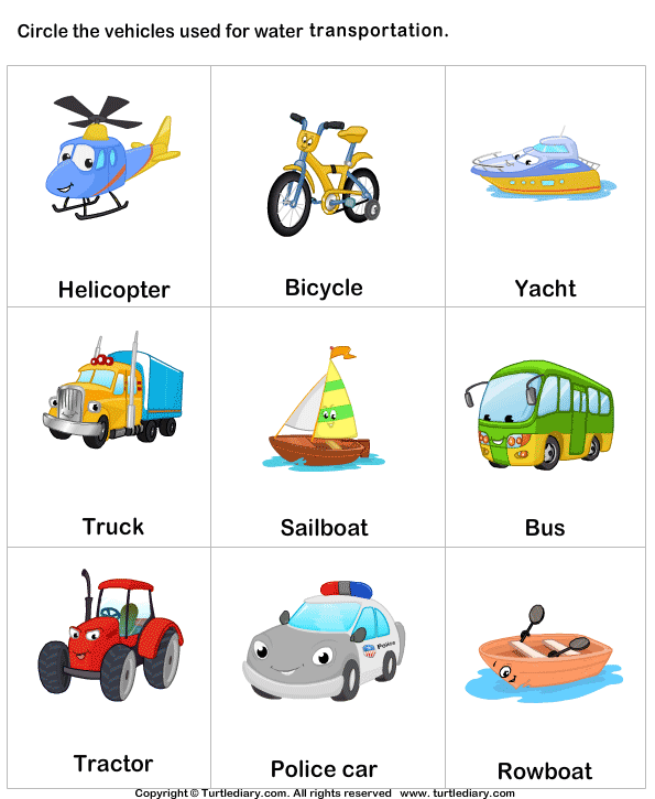Transport By Water Worksheet