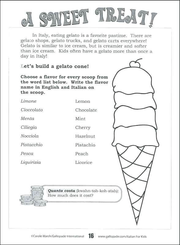 Printable Italian Worksheets