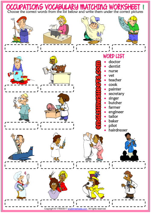 Colorful Esl Printable Matching Exercise Worksheets For Kids To