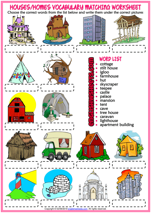 Resultado De Imagen Para Match Activities Houses And People