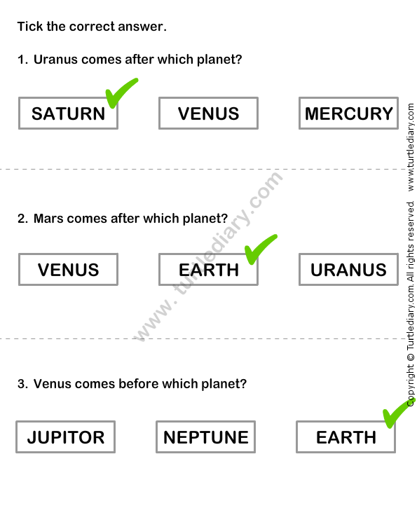 Solar System Worksheet 12