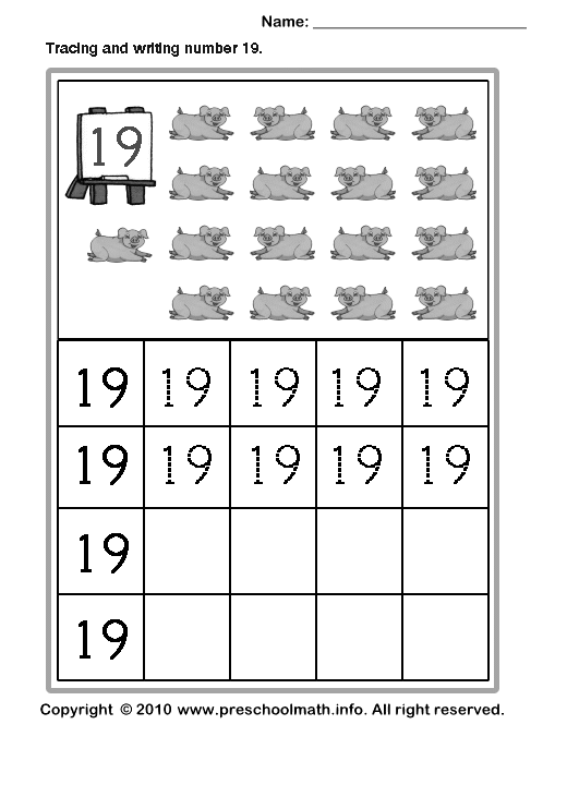 Writing Number Worksheets