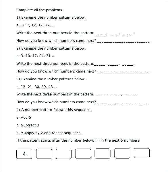 Algebra Patterns Worksheets Free Worksheets Library Download And