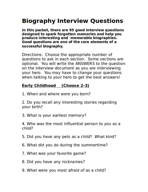 Free 13+ Biography Worksheet Templates In Pdf
