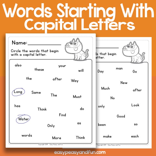 Circle The Words With Capital Letters Worksheets â Easy Peasy And