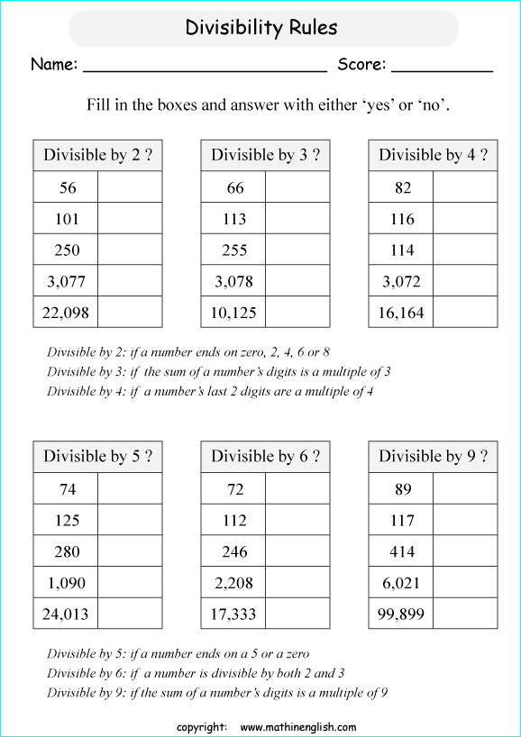 Know Your Divisibility Rules  Test Your Knowledge With This
