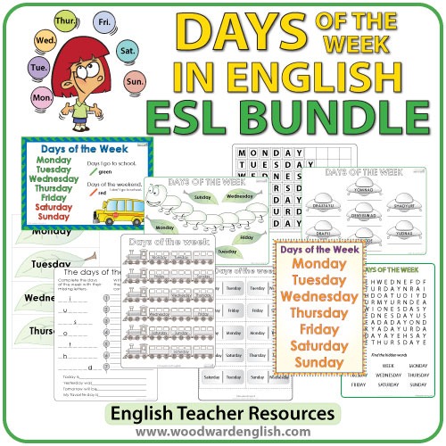 English Days Of The Week â Bundle Of Esl Activities