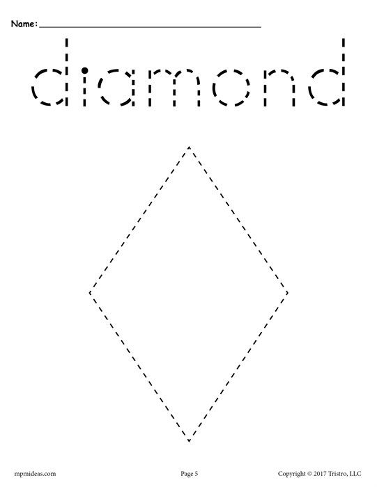 12 Shapes Tracing Worksheets