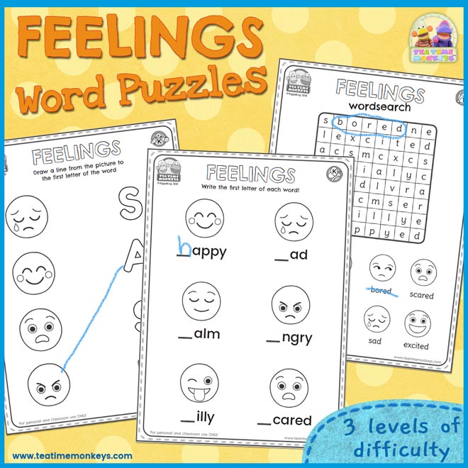 Feelings And Emotions Worksheets And Word Puzzles