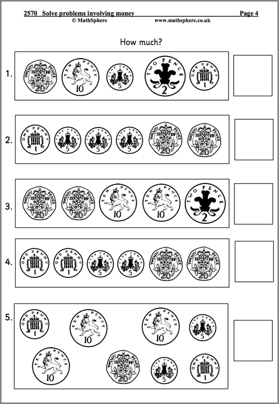 Free Maths Worksheets Ks1 Money