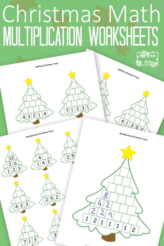 Christmas Math Worksheets Multiplication Tree
