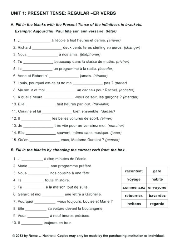French Worksheets For Beginners Pdf Reading Comprehension