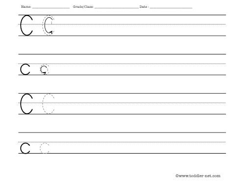 Letter C Writing Worksheet