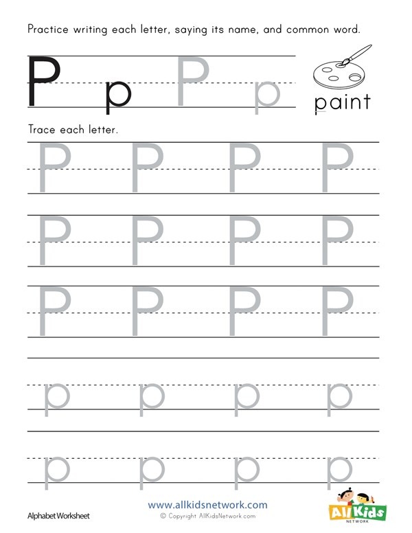 Letter P Tracing Worksheet