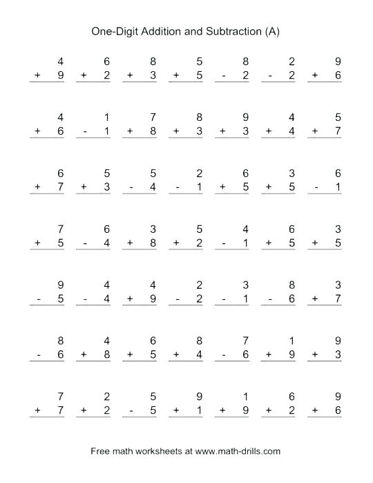 Math And Subtraction Worksheets Grade 1 Math Subtraction