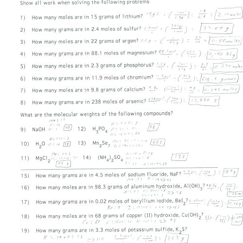 Mole Practice Worksheets â Katyphotoart Com