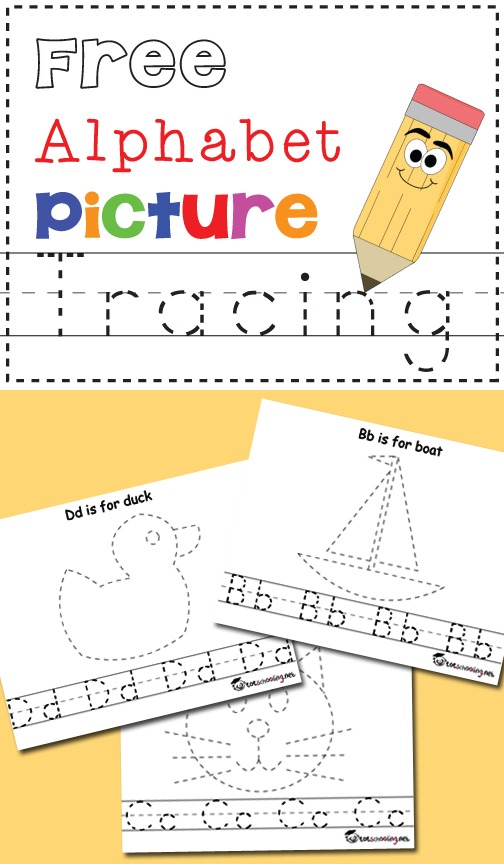 Free Alphabet & Picture Tracing Printables