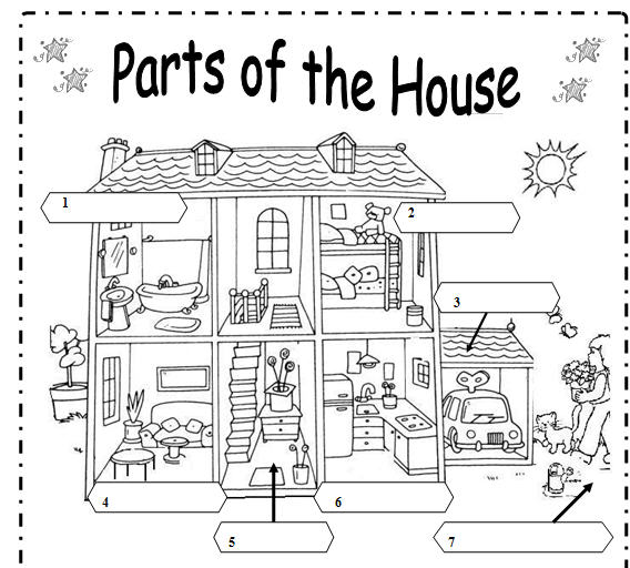Parts Of A House Worksheets For Kindergarten