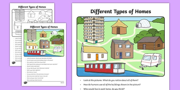 Different Types Of Homes Oral Language Worksheet   Worksheet
