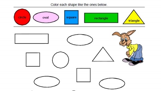 Shapes And Colors Worksheets For Kindergarten