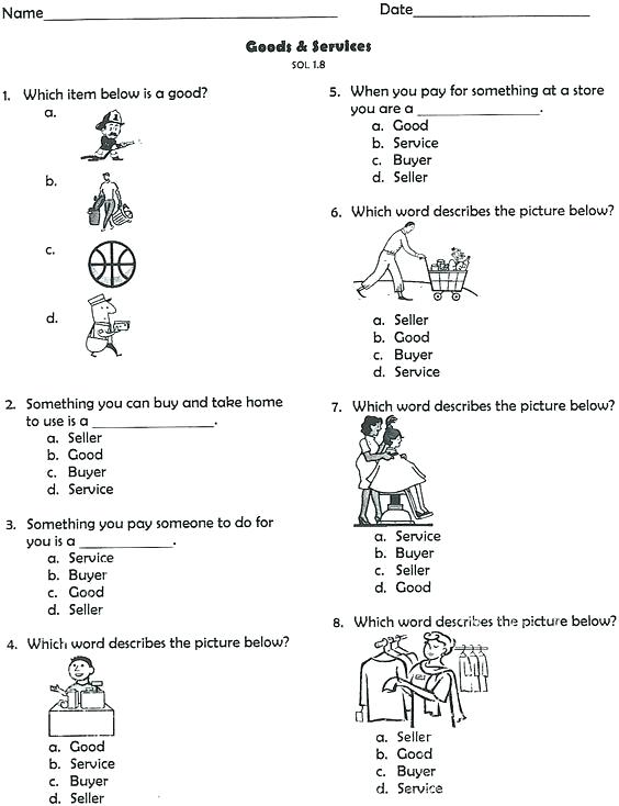 Sixth Grade Social Studies Worksheets Goods And Services School
